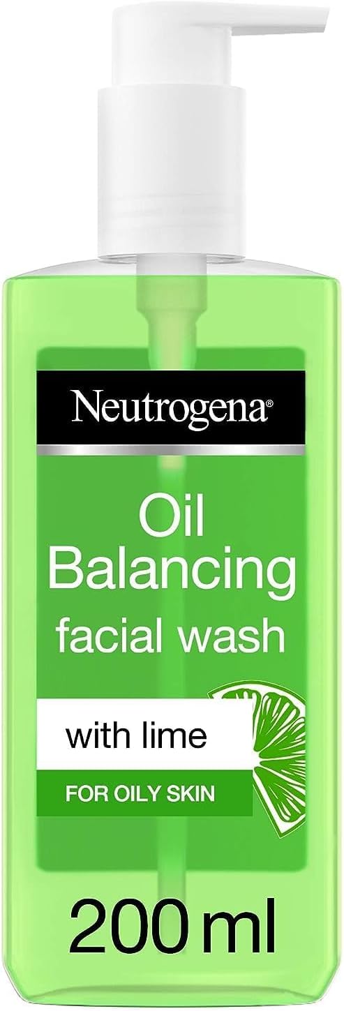Neutrogena, Facial Wash, Visibly Clear, Pore & Shine, With natural cleanser lime & soothing aloe vera for a long lasting mattifying effect, suitable for oily skin, 200ml