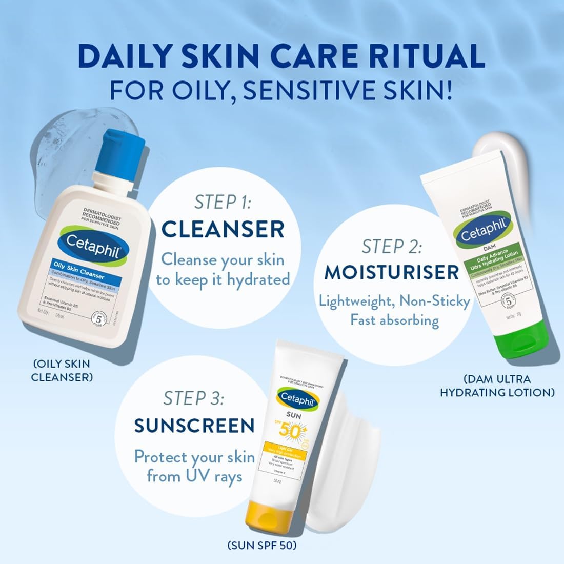 Cetaphil Oily Skin Cleanser, Face & Body Wash for Men & Women, Combination to Oily and Sensitive Skin, Unscented, 236ml