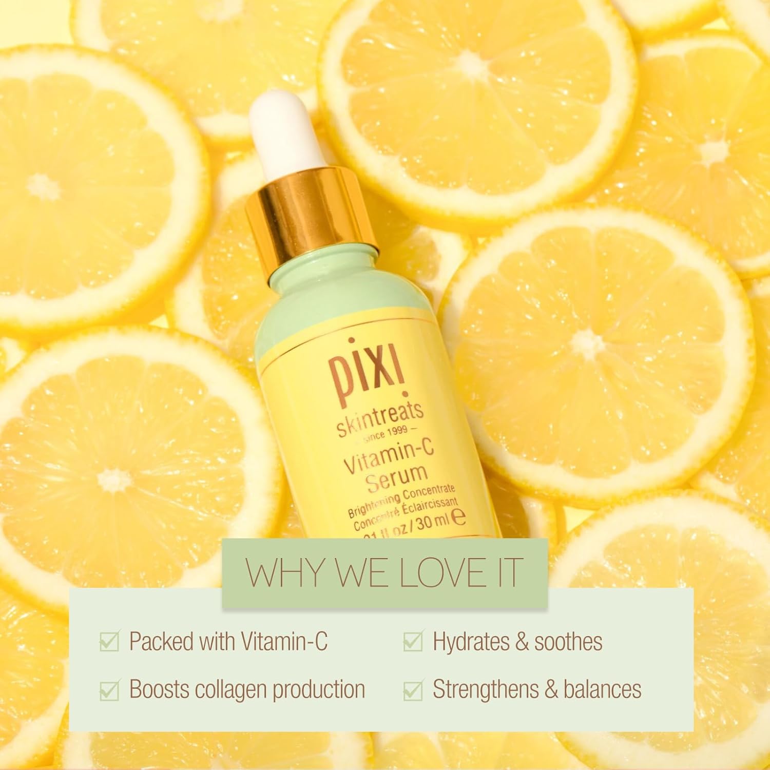 Pixi Beauty Vitamin-C Serum | Brightening Serum For Radiant Skin | Daily Vitamin-C Serum | Maintain A Youthful Complexion | 1.01 Fl Oz