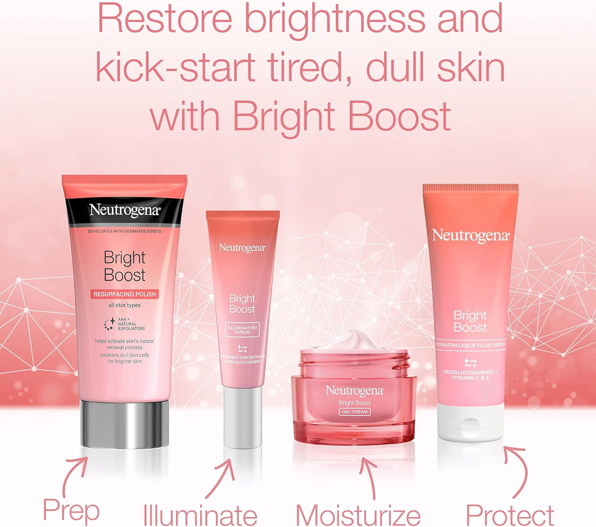 Neutrogena Gel Cream, Bright Boost, reduces appearance of dark spots, uneven skin tone and fine lines , lightweight formula ,50 ml